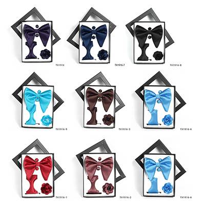 2020 Multi-color Ties Cuff Link Hanky Scarf Corsage 4 In 1 Gift Set Man Dad Father Boys Garment Tie Collections With Window Box