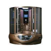 Brown color indoor enclosed steam shower  with whirlpool massage bathtubs K-7030