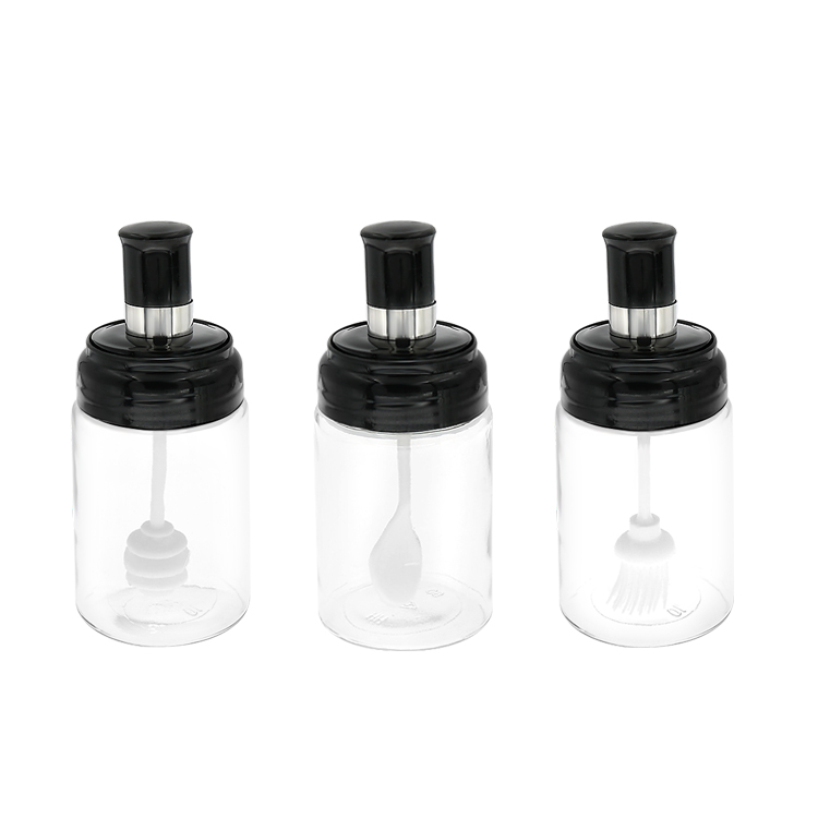 Wholesale Kitchen Accessories Storge Tool Condiment Glass Spice Jar With Spoon And Brush